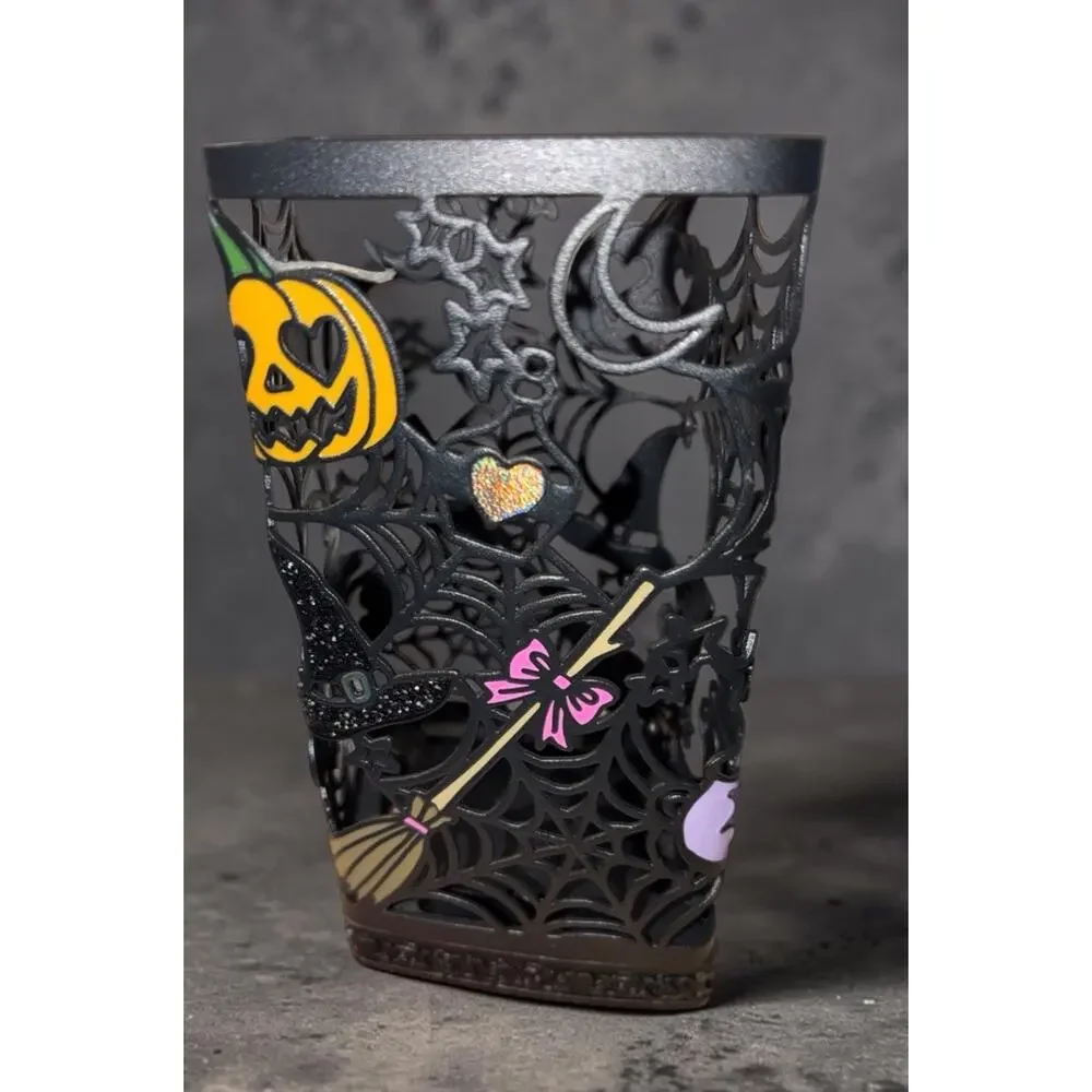 Bath & Body Works Halloween Witch Foaming Soap Holder Sleeve Spider Web Pumpkin